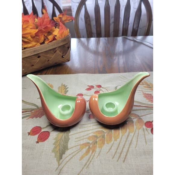Vintage Red Wing Pottery Candle Holders B1409, Art Pottery, Mid Century Modern - Picture 4 of 5